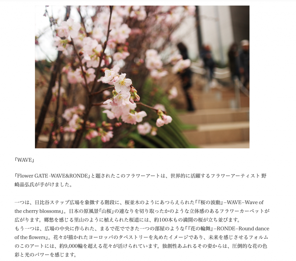 東京ミッドタウン日比谷　フラワーアート　WAVE